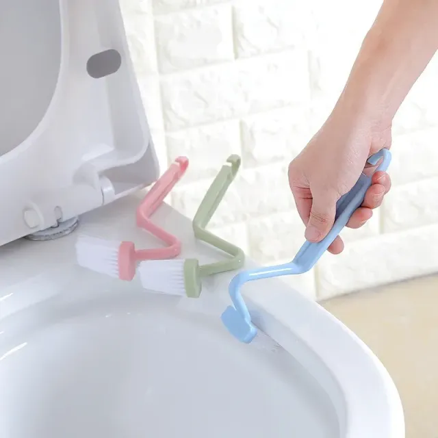 Zahnutá štětka na čištění toalety ve tvaru S pro malé děti - bez mrtvých úhlů s dlouhou rukojetí