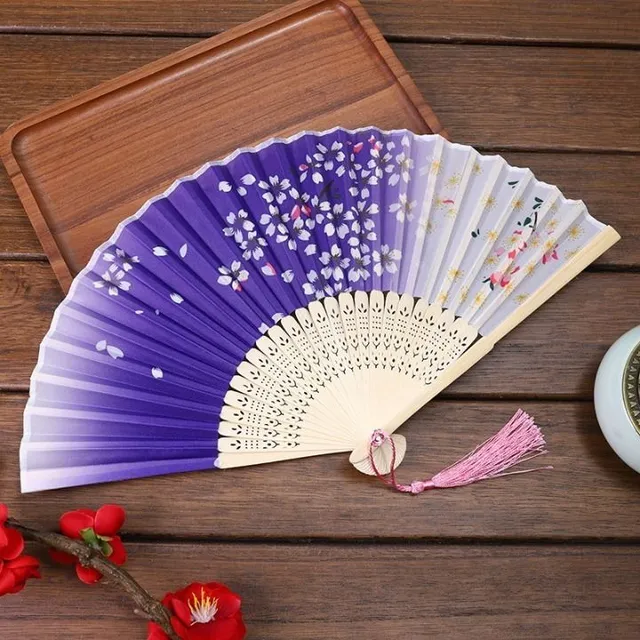 Japonský trendy stylový barevný moderní vějíř pro horké letní dny - více barev