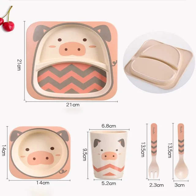 Children's cute plastic dining set