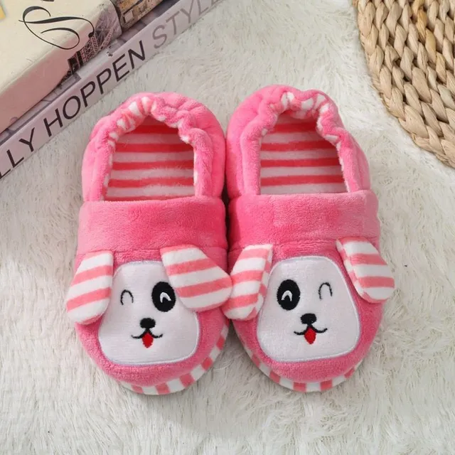 Papuci călduroși și drăguți din pluș pentru copii Penguie