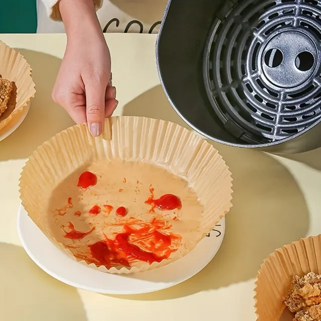 Tapis de cuisson antiadhésif pour friteuse à air chaud, feuilles de cuisson en papier résistantes à l'huile et à l'eau - pour une friture saine et pratique