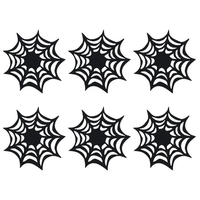 Trendy spider web coasters for Halloween - 6 pcs