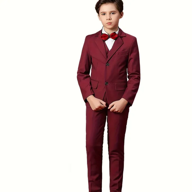 Kolorowy garnitur dla chłopców, szczupłe, świąteczne ubrania dla