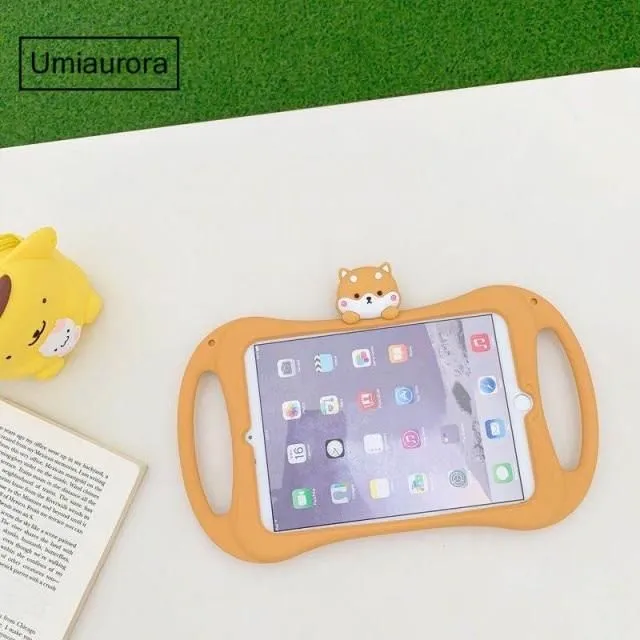Dětské pouzdro na iPad z měkkého silikonu shibu-inu ipad-mini-1-2-3