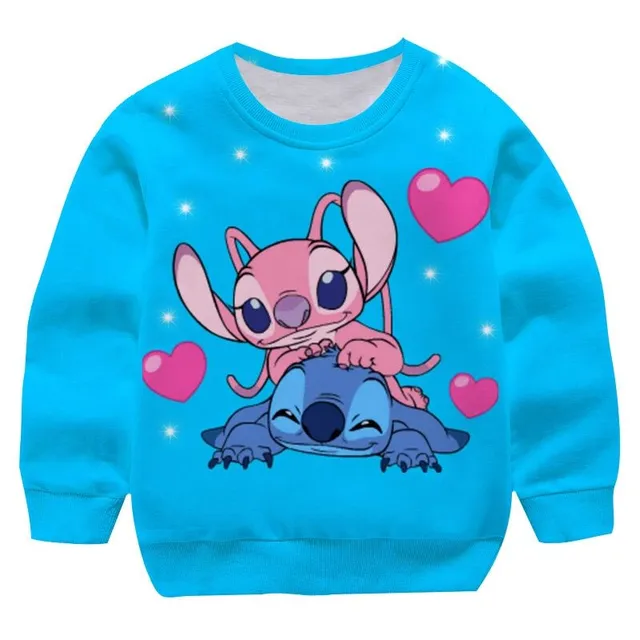 Detská módna mikina bez kapucne s motívom Stitch