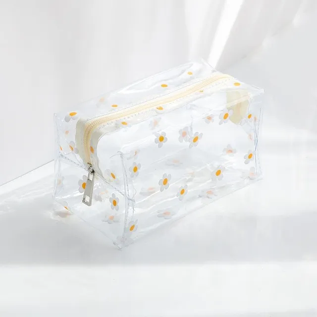 Transparent school pencil case with different motifs