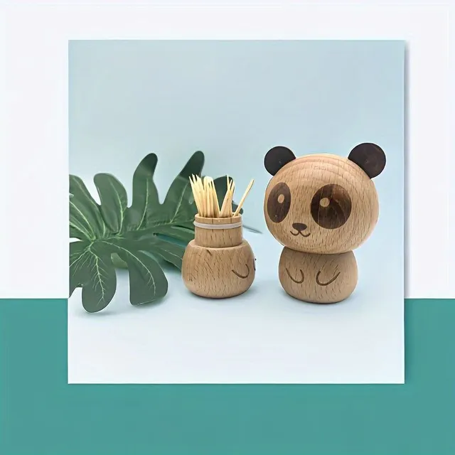 Niedlicher Holz-Spieß in Panda-Form - Minimalistisches Küchen- und Esszimmer-Accessoire