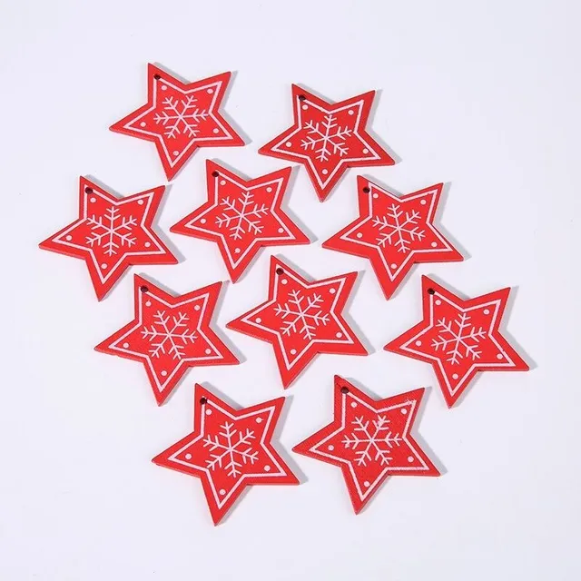 Wooden Christmas ornaments 10 pcs C585