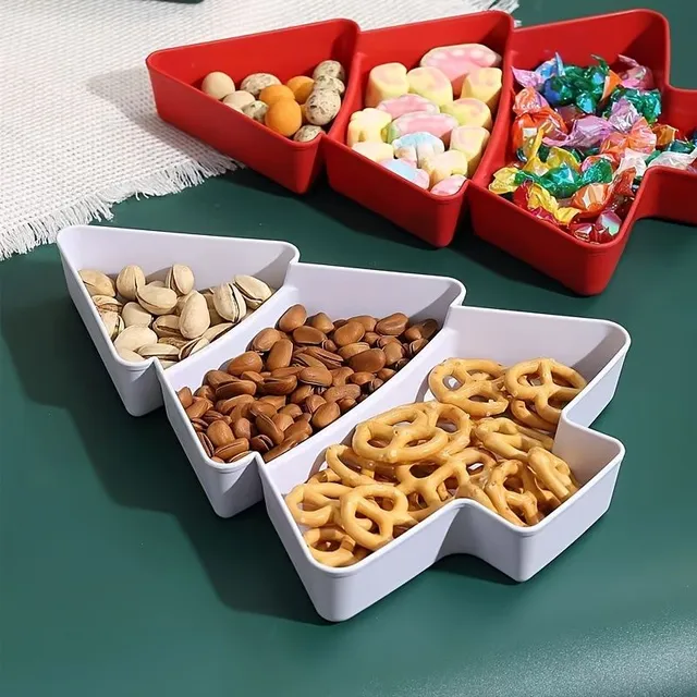 Christmas snack tray in the shape of a tree