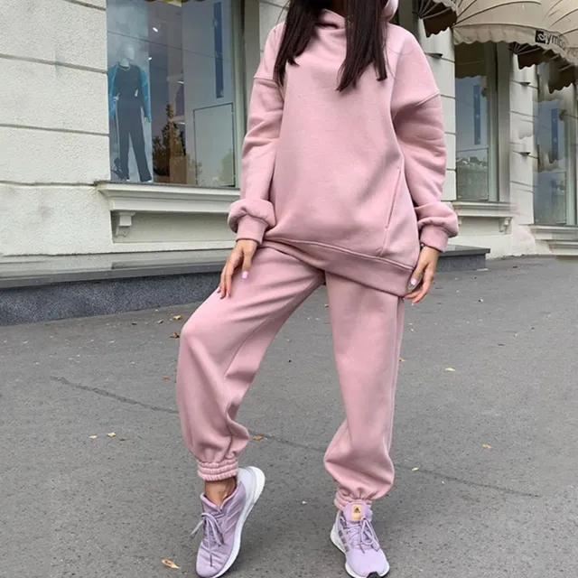 Women's casual monochrome tracksuit