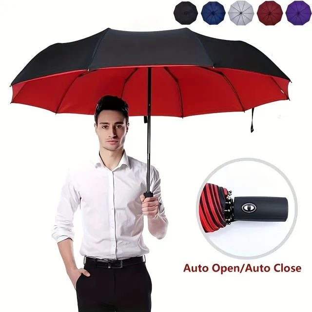 Automatický skladací dáždnik - odolný voči vetru