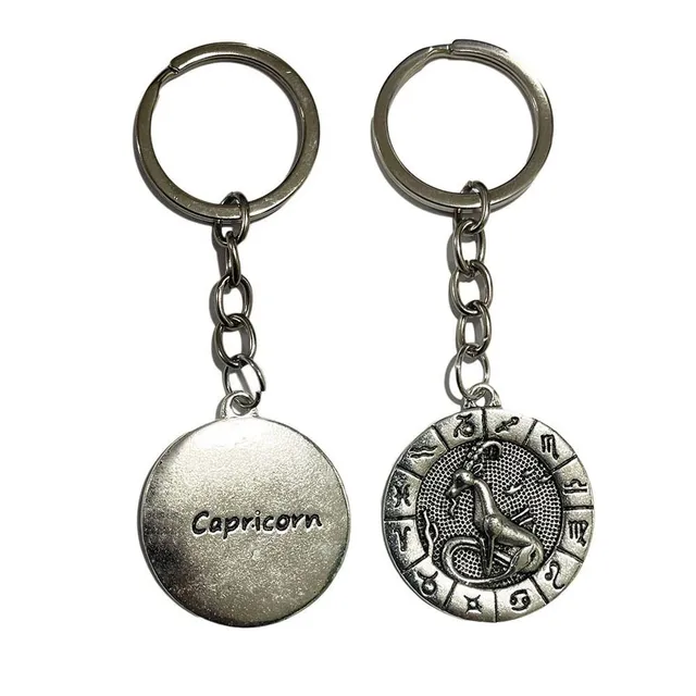 Keychain s 12 znakmi zverokruhu - Rakovina, Beran, Lev, Hmotnosť, Panna, Gemini