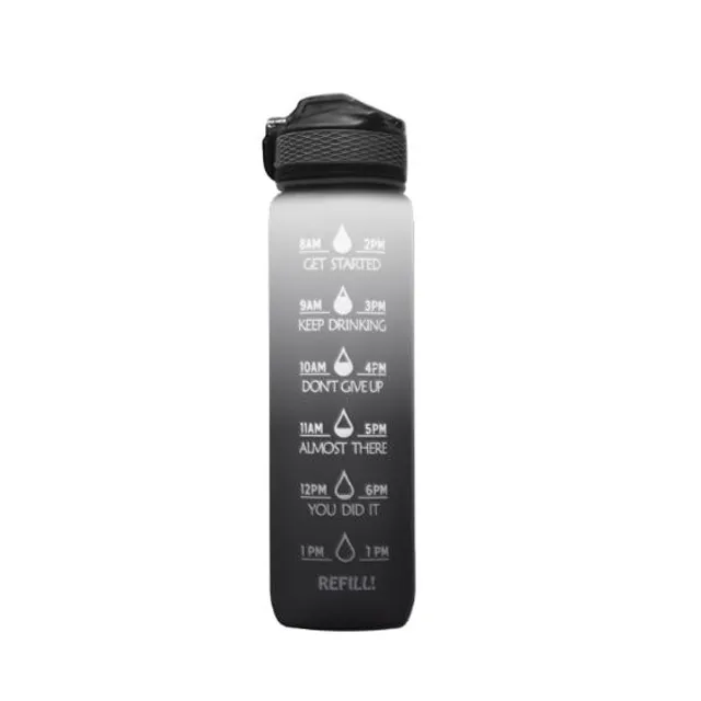 1000ml Water bottle - Motivating sports bottle with drink