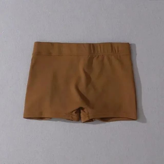 Solid colour elastic shorts with tight waistband