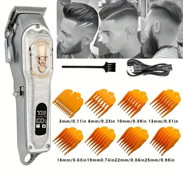 Professional USB charging hair clipper with LCD display and oil head