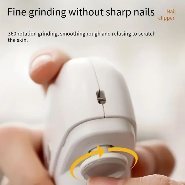 Smart electric nail trimmer with safety function against scratching, polishing, lighting and grinding, Suitable for all ages