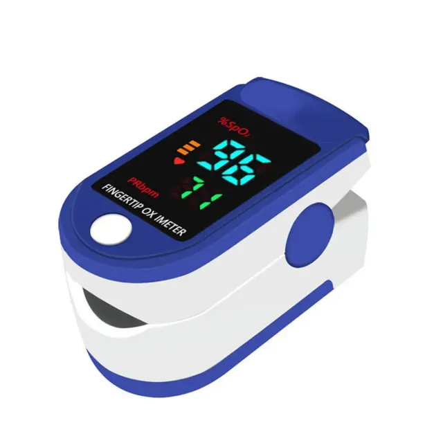 Portable pulse oximeter for finger with oxygen saturation measurement and LCD display for testing SpO2 and health care