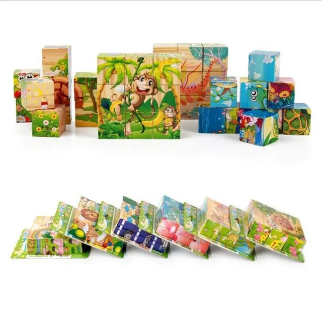 Wooden picture cubes 9 pcs