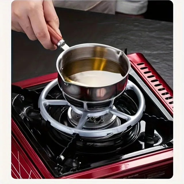 Mini stainless steel pot with wooden handle for oil heating