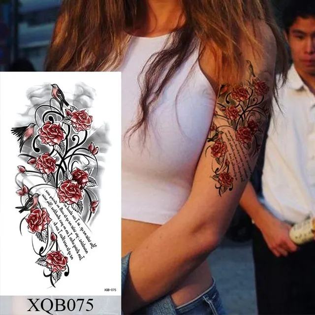 Women's waterproof fake tattoo on the upper arm