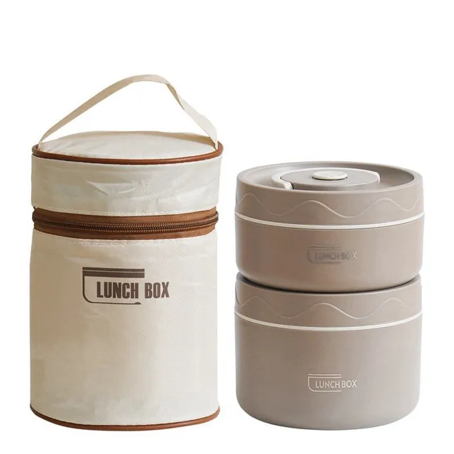 Stainless steel insulated lunch box with thermos and spoon