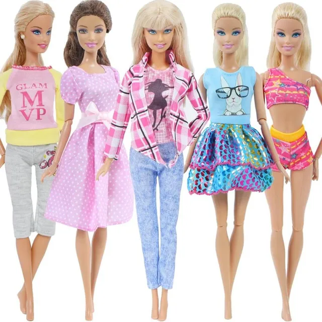 Sada oblečenia pre bábiku Barbie - 5 ks