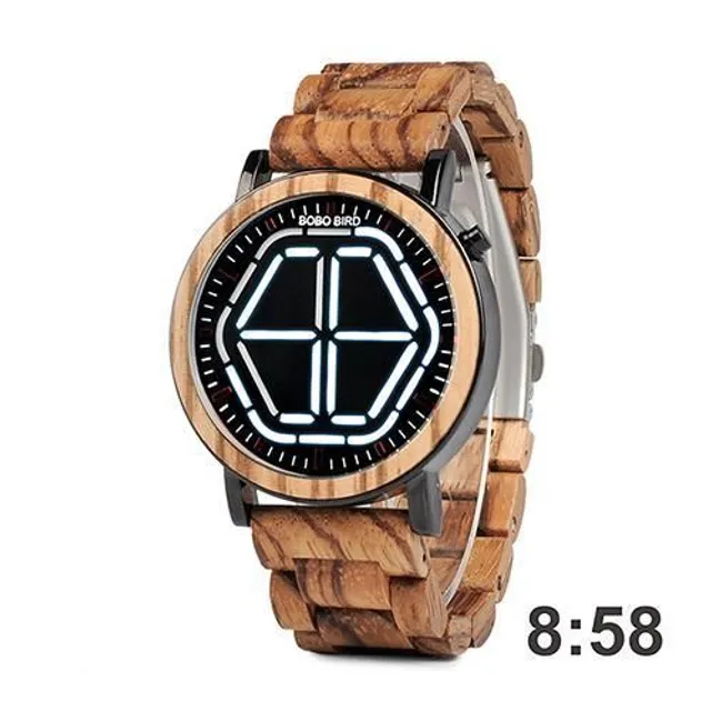 Orologio in legno LED