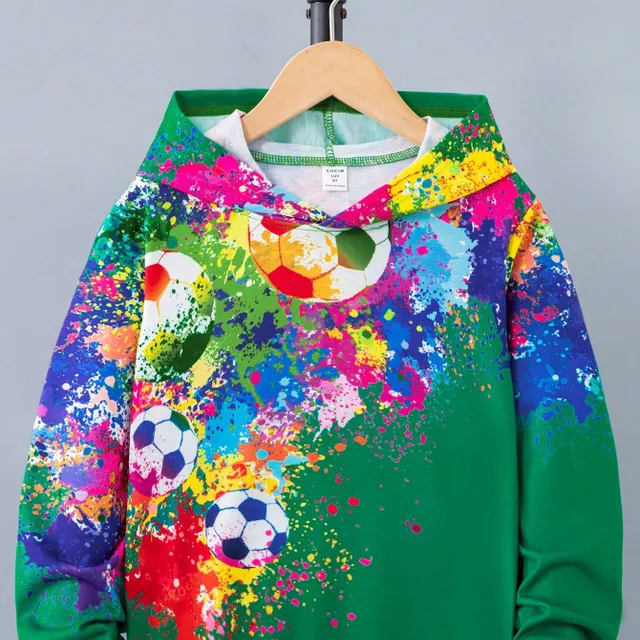 Football hoodie with ink colour print