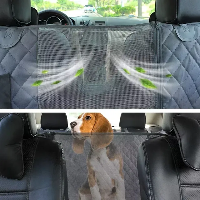 Practical protective blanket with loops for the rear seats of the car for protection against dogs Eusebiu