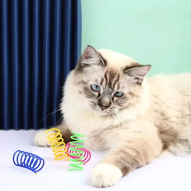 Barevné pružinové hračky pro kočky