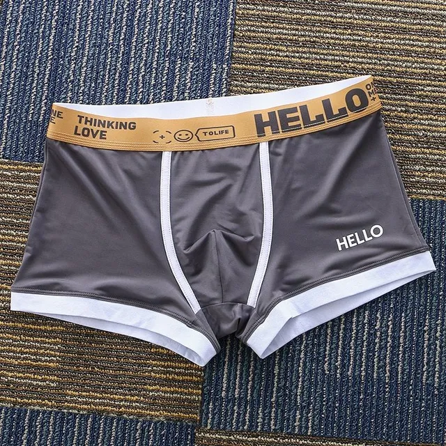 Men's comfortable modern stylish boxer shorts with Hello in interesting colours