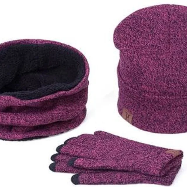 Cap, neck warmer and gloves set