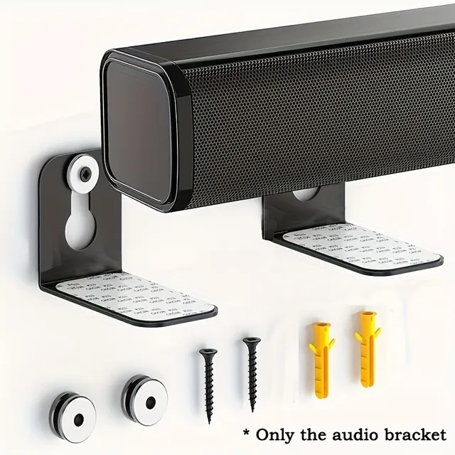 Universal soundbar holder with shelf
