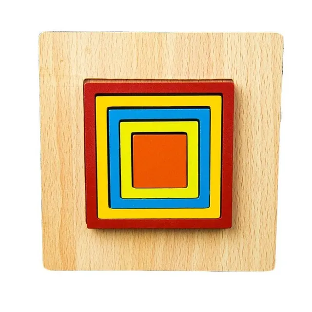 Wooden insert puzzle geometric shapes