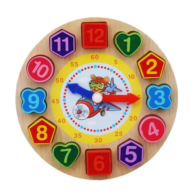 Children's wooden puzzle analog clock