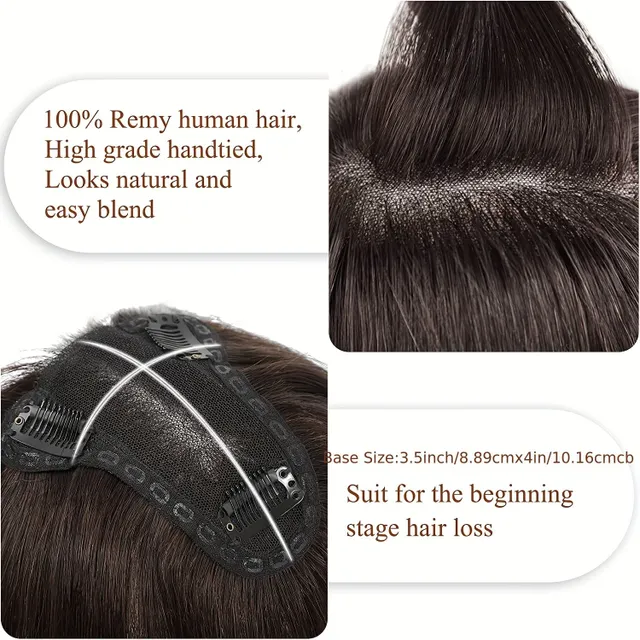 Náhrada vlasů pro ženy s řídkými vlasy - Přirozený objem bez ofiny, prémiové Remy vlasy na krajkové bázi - Elegantní doplněk