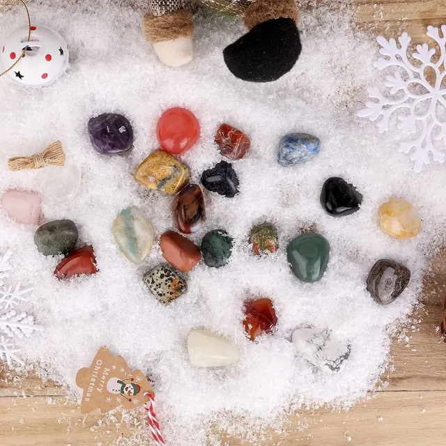 Christmas Advent Calendar 24 Natural Crystals Christmas Magic Expectation Christmas Joy