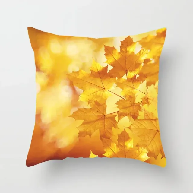 Pillow coating with motive of red maple leaf for decoration of office and home car