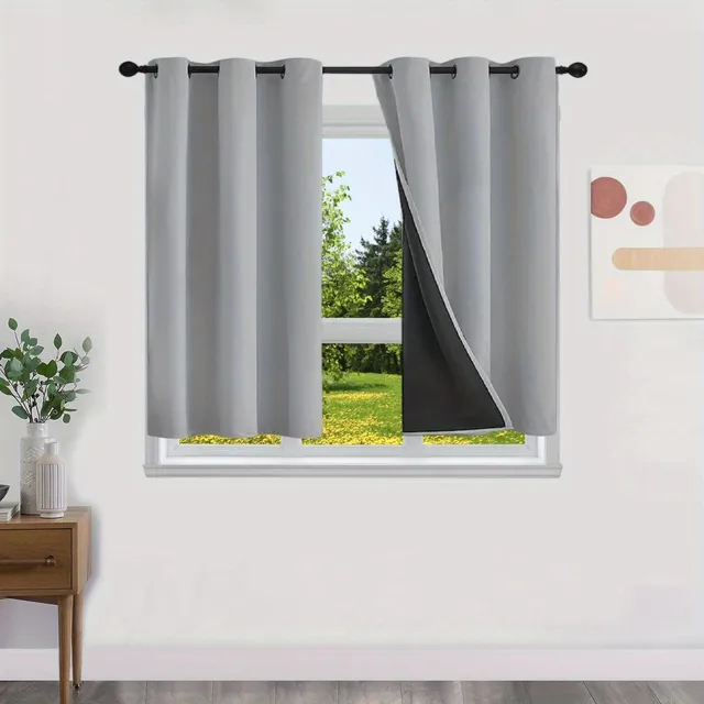 Blackout curtains with no pattern with thermal lining - Energy saving, privacy and style for living room, bedroom, kitchen and bathroom