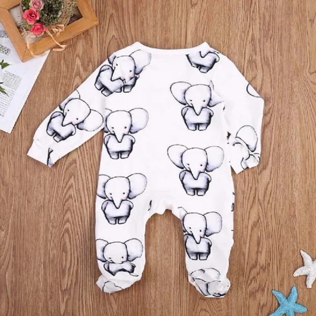 Infant jumpsuit with elephant print