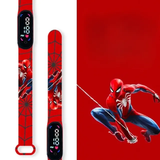 Stylish children's digital watch with pedometer and motifs of the