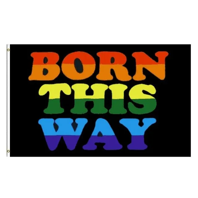 Born this way rainbow flag 60 x 90 cm