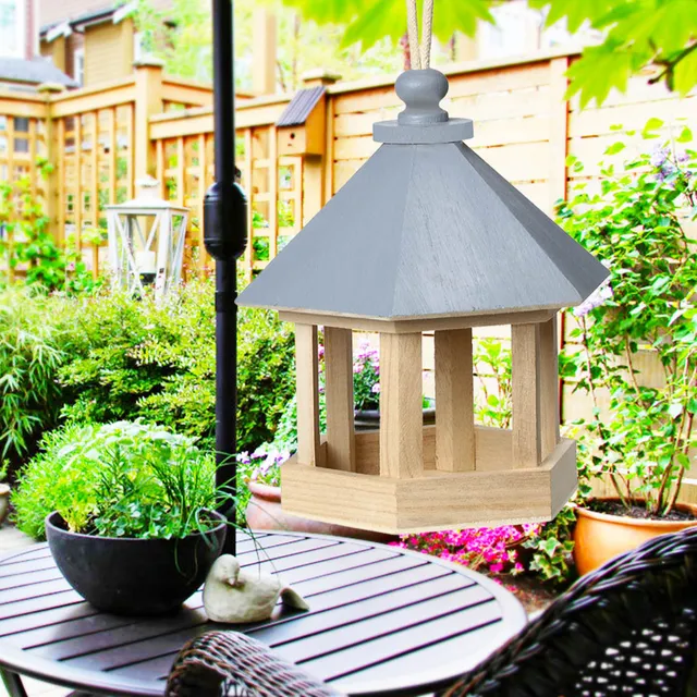 Wooden cute bird feeder