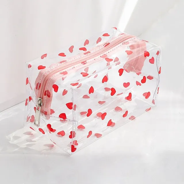 Transparent school pencil case with different motifs