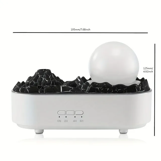 White crystal humidifier with simulated flame effect