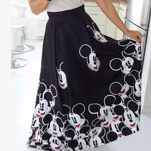 Women's long skirt with print - Mickey Mouse