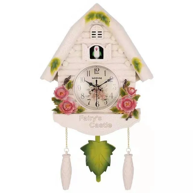 Nordic cuckoo clock with birdhouse - Daily and hourly alarm, pendulum wall clock for household, office and living room decoration