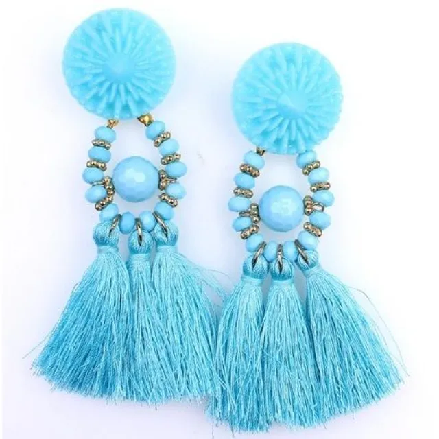 Beaded earrings with tassels - 9 colours