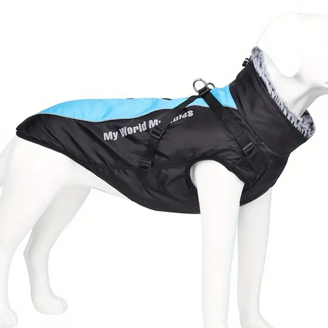 Winter waterproof suit for large dogs with reflective elements