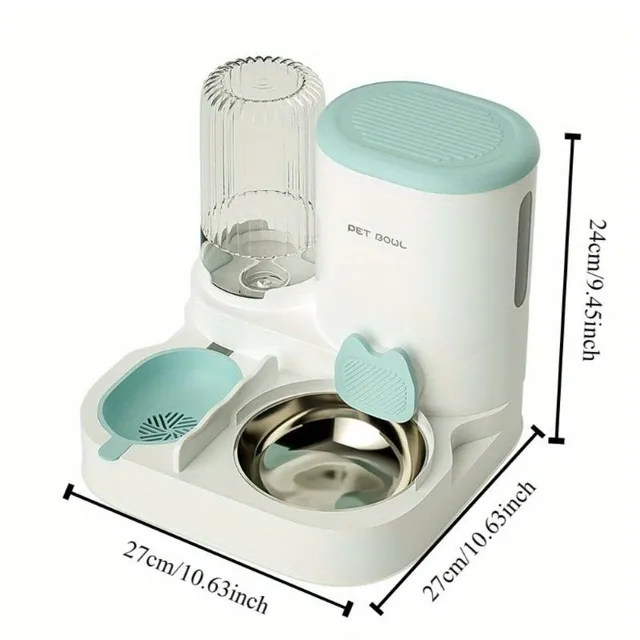 Automatic feeder and water for pets with stainless steel bowls